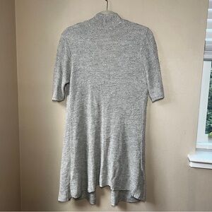 Eileen Fisher Linen Blend Marled Gray Silver Long Open Cardigan XS